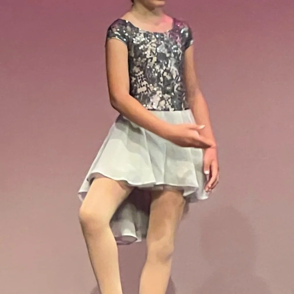 REVOLUTION Dancewear All of Me Sequin High-Low Chiffon Lyrical Contemporary Grey